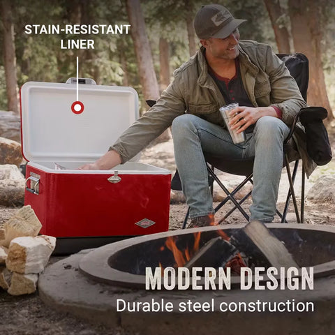 Vintage 54-Quart Steel Belted® Cooler-Red